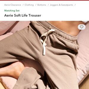 Aerie Cozy Tan Soft Life Trouser